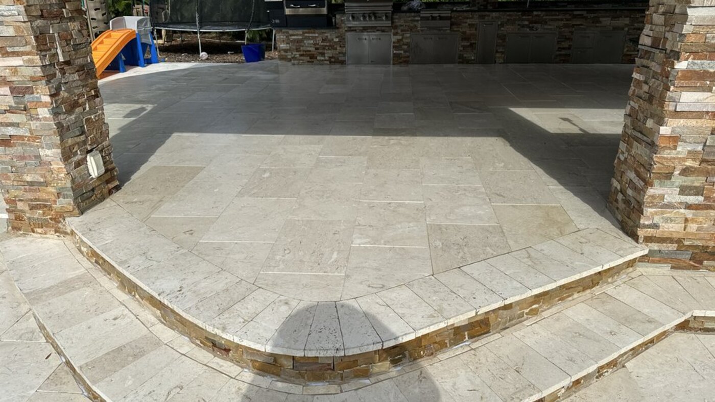 Real curved paver driveway installation, Manny's Paver Creation